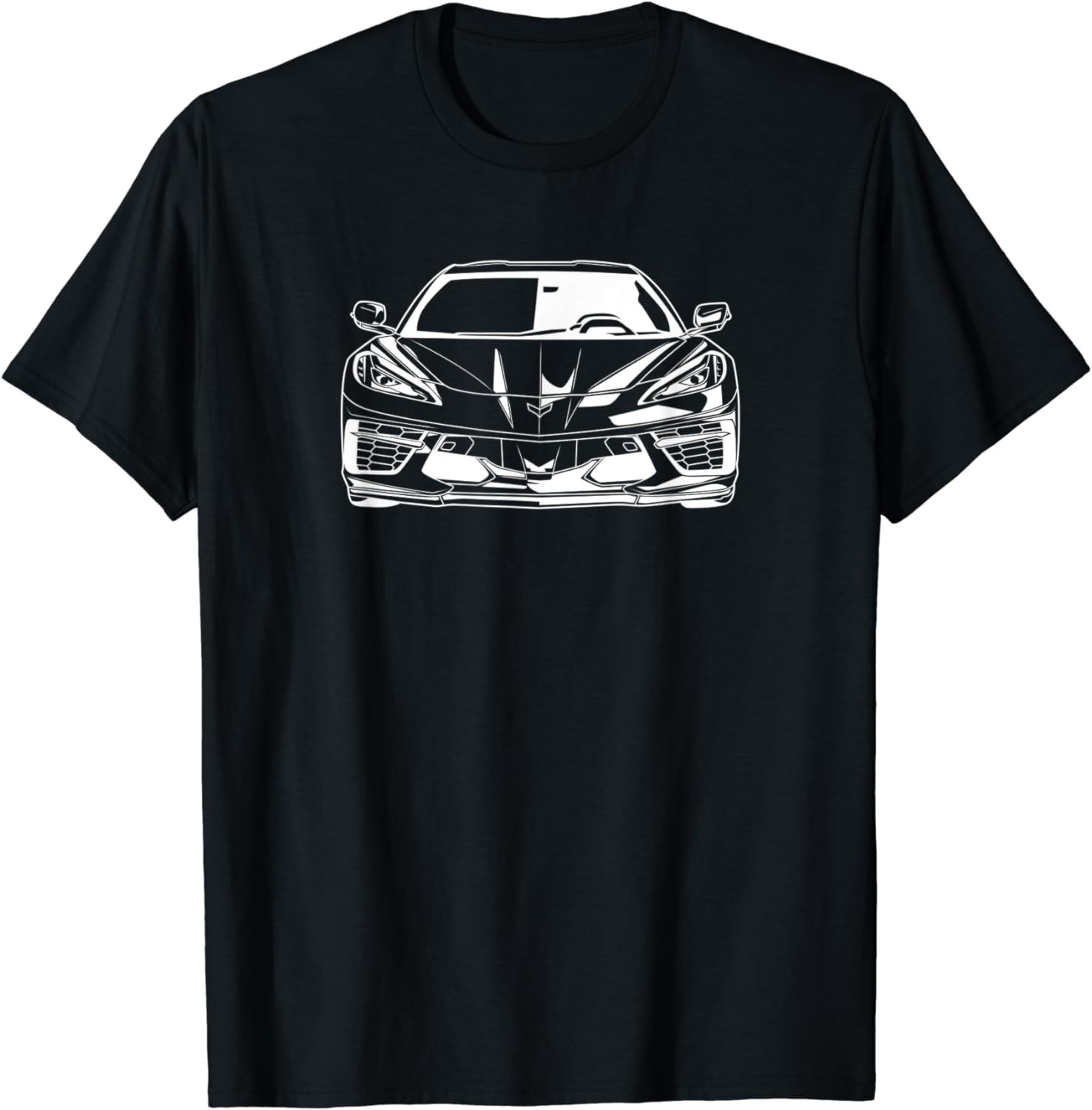 Zr1 C8 Z06 Muscle Car Outline Graphic T-Shirt