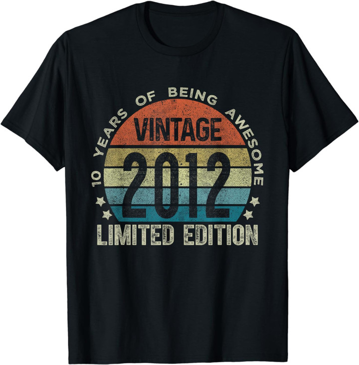 10 Year Old Gifts Vintage 2012 Limited Edition 10th Birthday T-Shirt