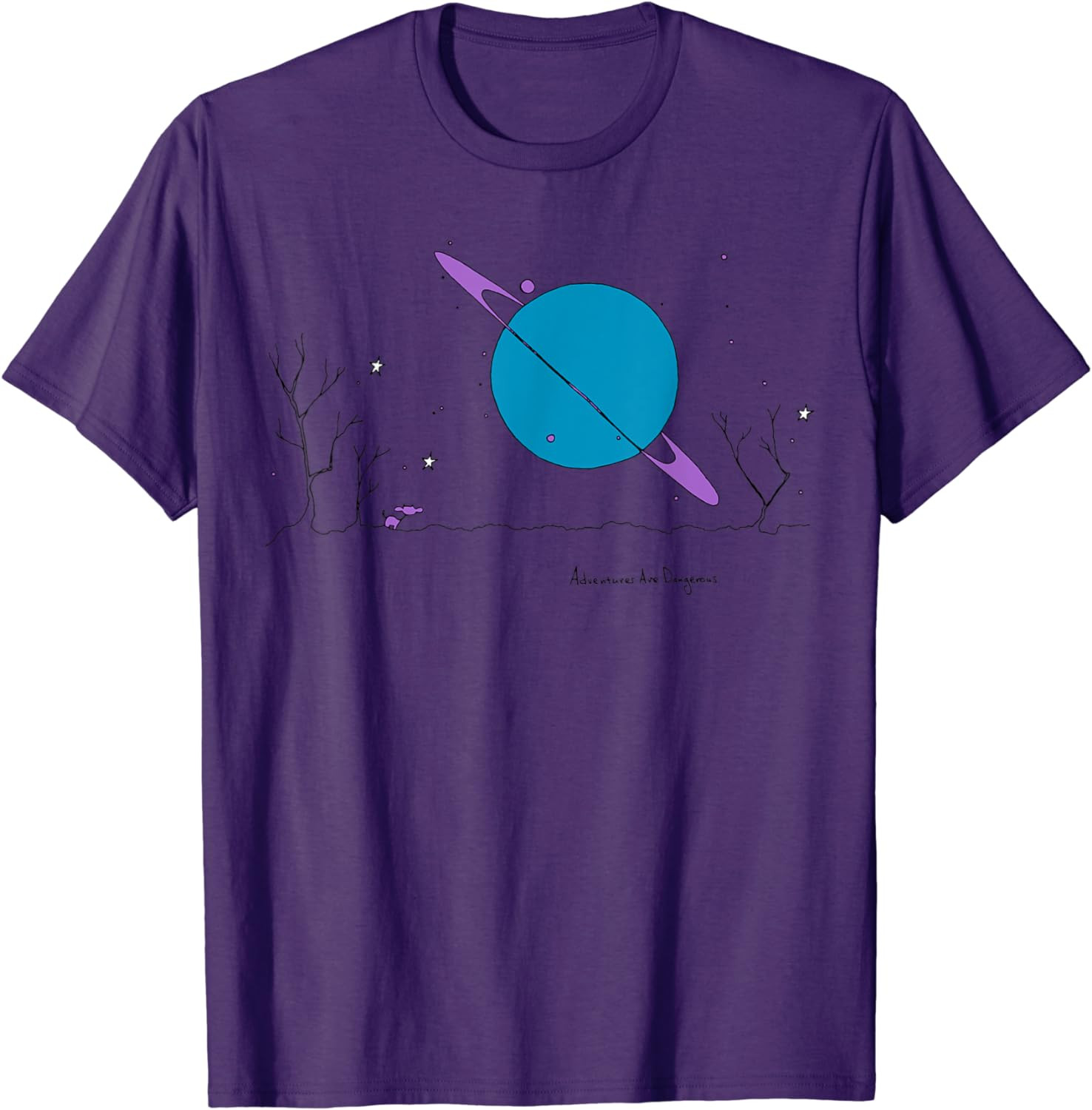Space Cow, Blue And Purple Saturn (Color Options Available) T-Shirt