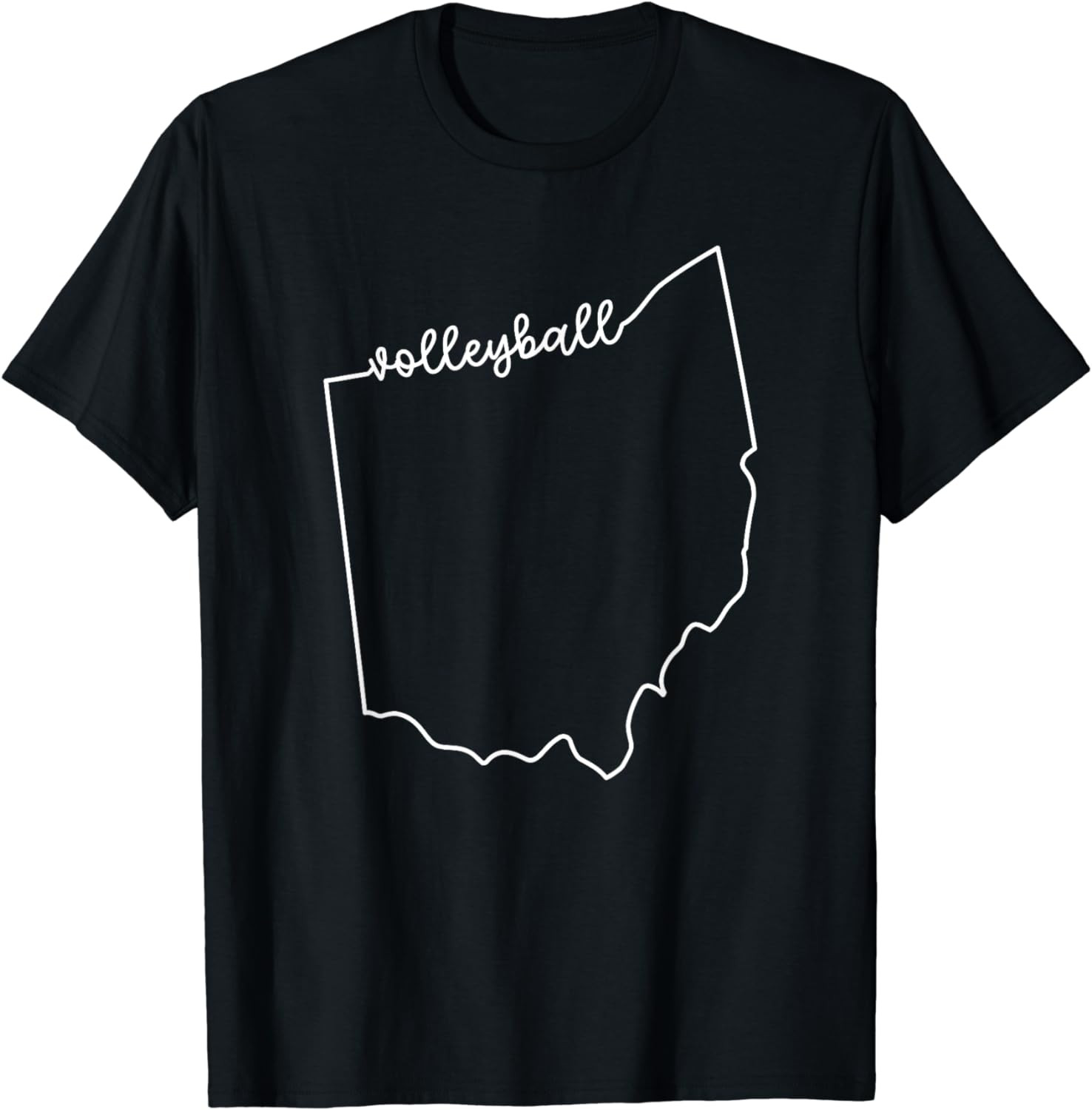 State Of Ohio Outline With Volleyball Script Acj235b T-Shirt