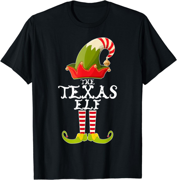 The Texas Elf Funny Christmas Gift Matching Family Group T-Shirt