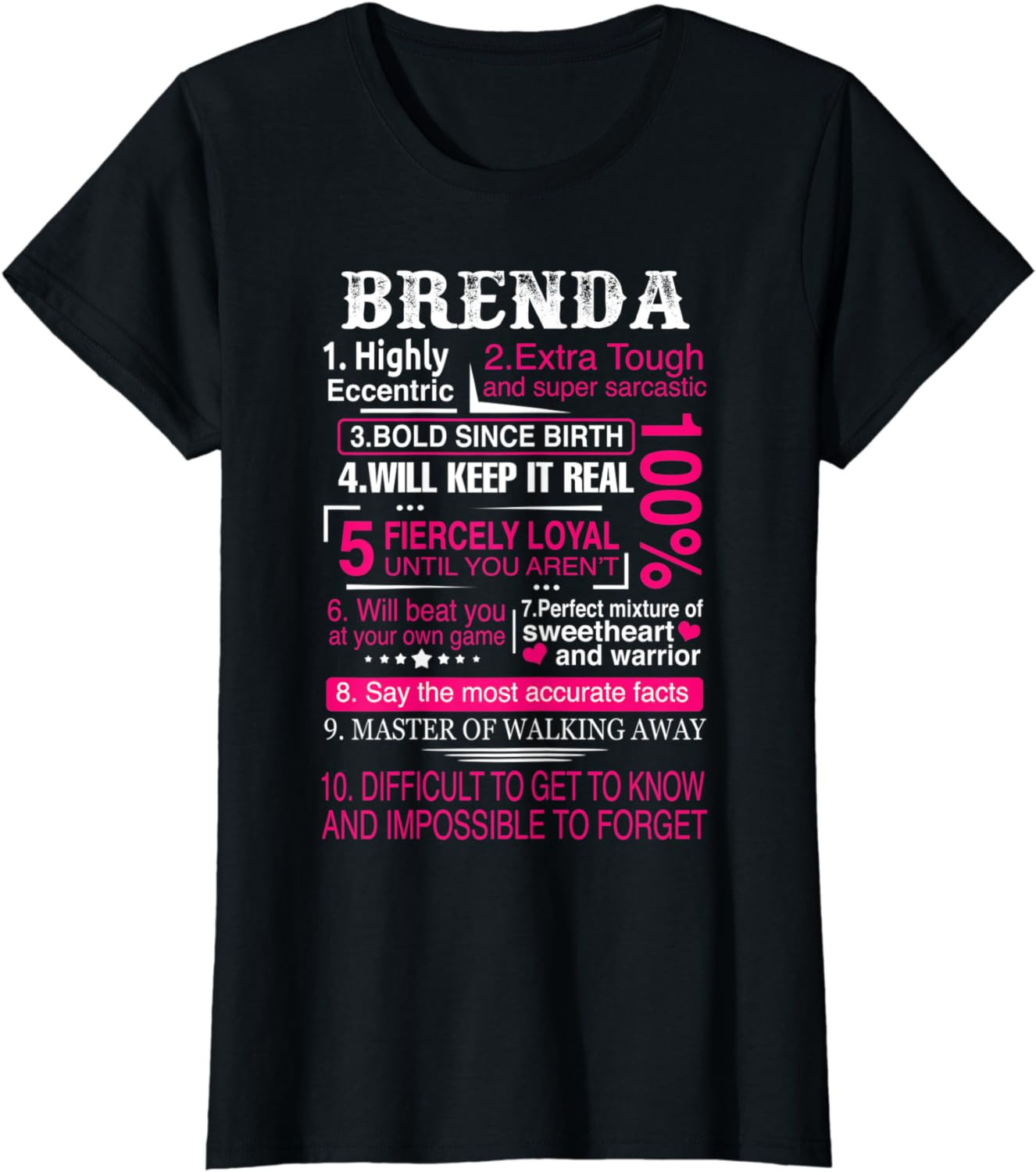 Ten Facts About Women Brenda First Name Gift T-Shirt