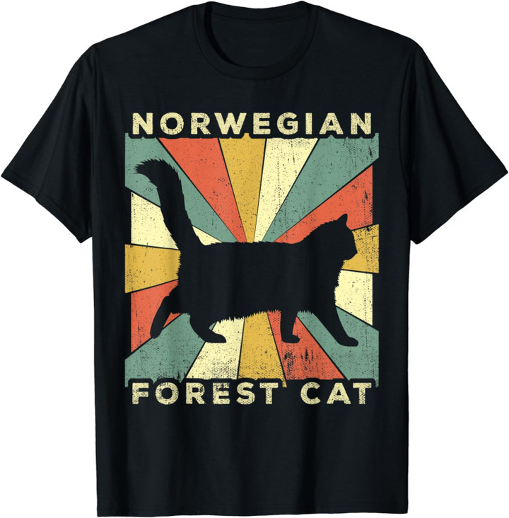 Vintage Norwegian Forest Cat Lover Retro Style Animal T-Shirt