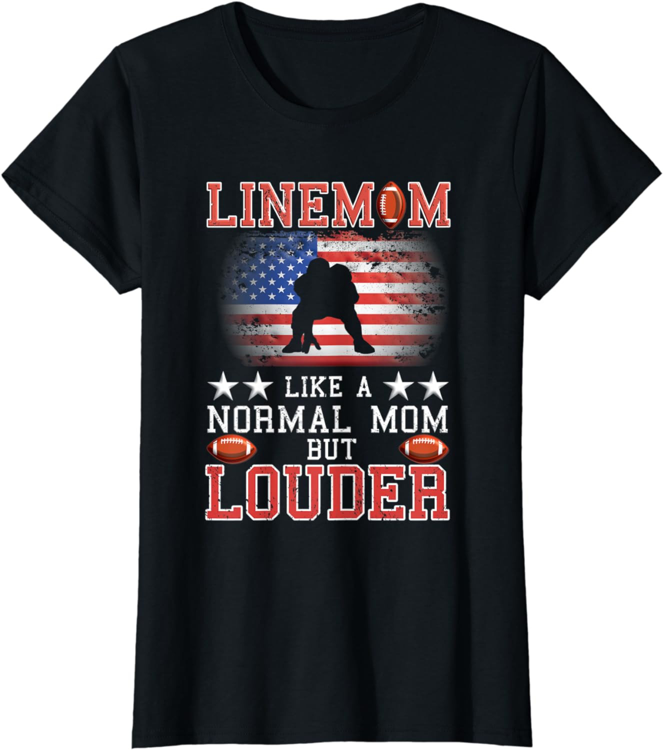 Womens Lineman Mom Linemom American Football Linemen T-Shirt