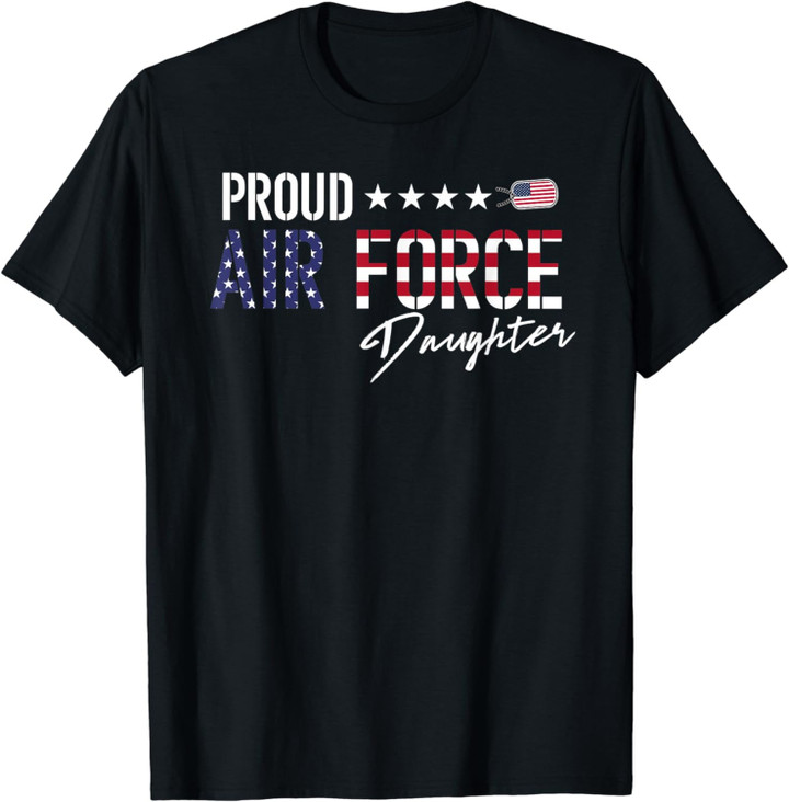 Us Flag Proud Air Force Daughter T-Shirt
