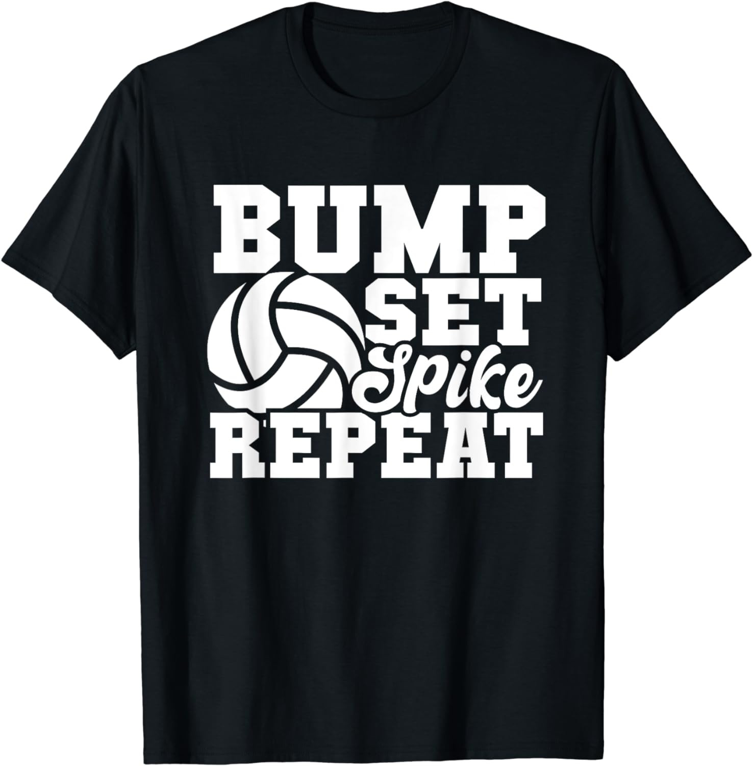 Volleyball Teen Girls Bump Set Spike Repeat T-Shirt