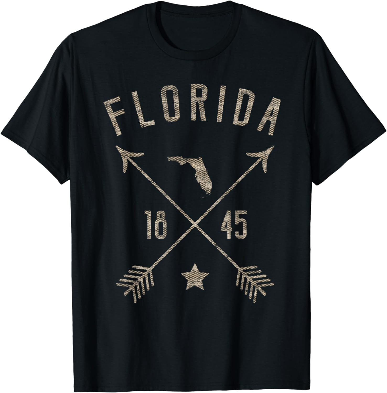 Vintage Florida Distressed Home State Map Boho Arrows T-Shirt