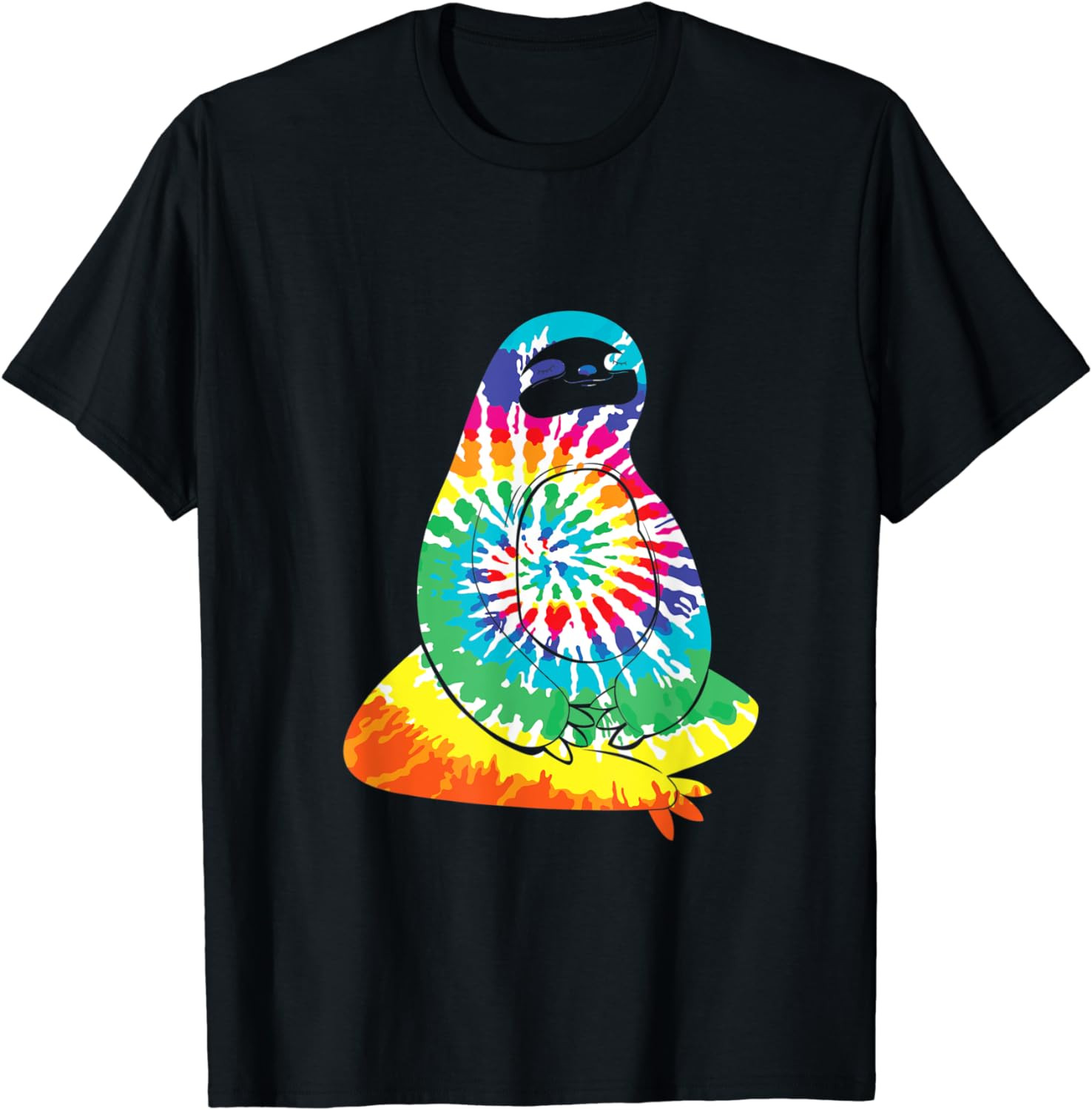 Tie Dye Sloth Shirt, Tie Dyed Print T-Shirt Meditation