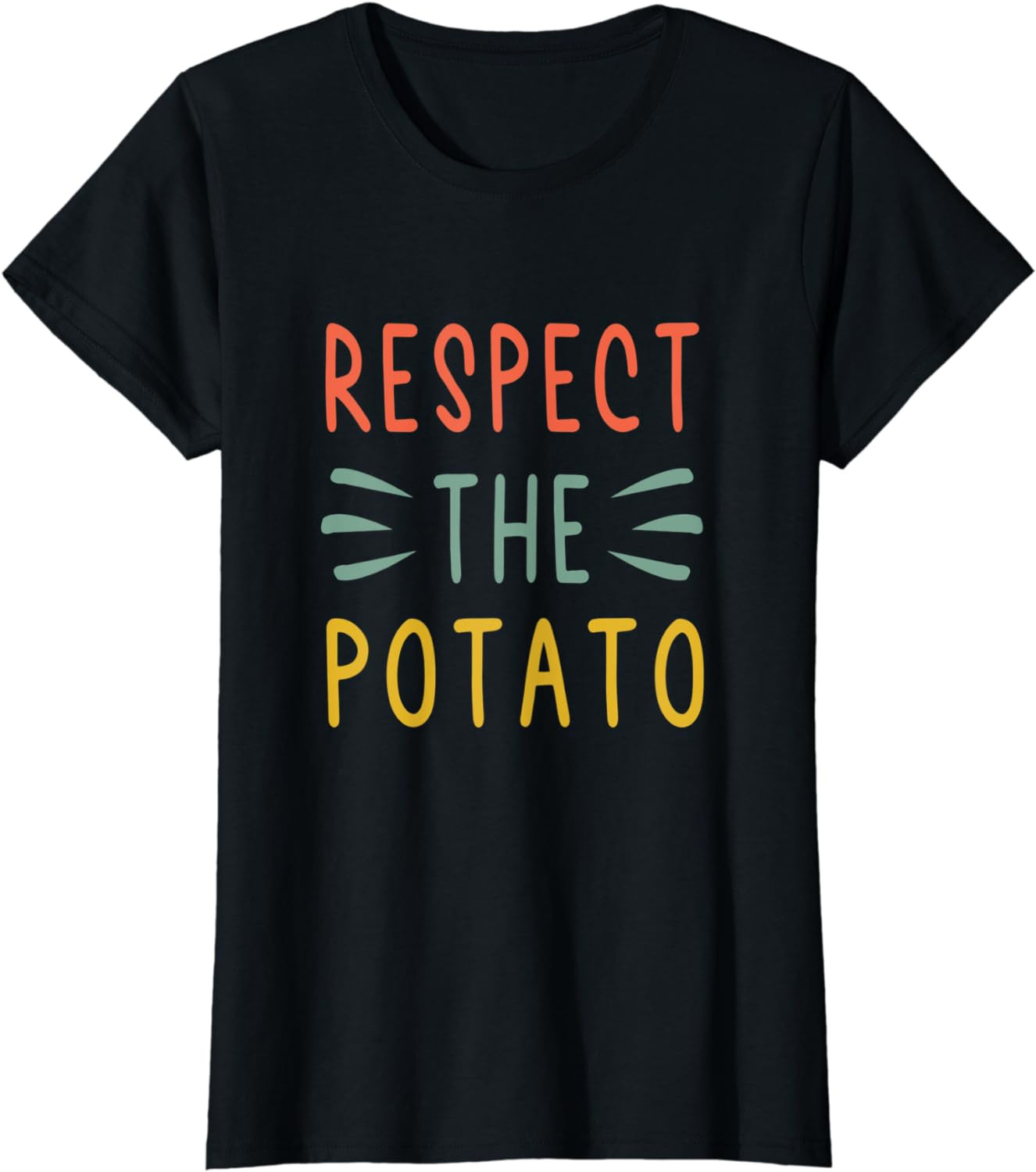Womens Respect The Potato Funny Root Vegetable Potatoes Quote T-Shirt