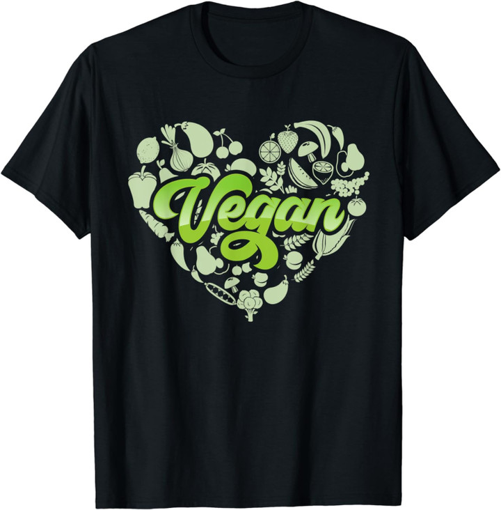 Vegan Heart - Gift For Vegans Men & Women T-Shirt