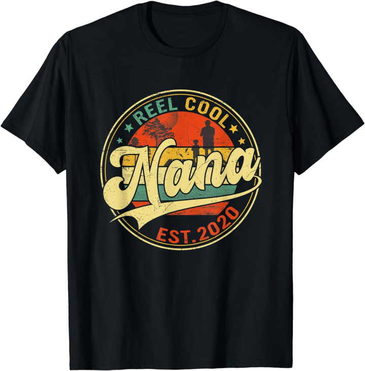 Womens Reel Cool Nana Fishing Vintage Retro Mother's Day T-Shirt