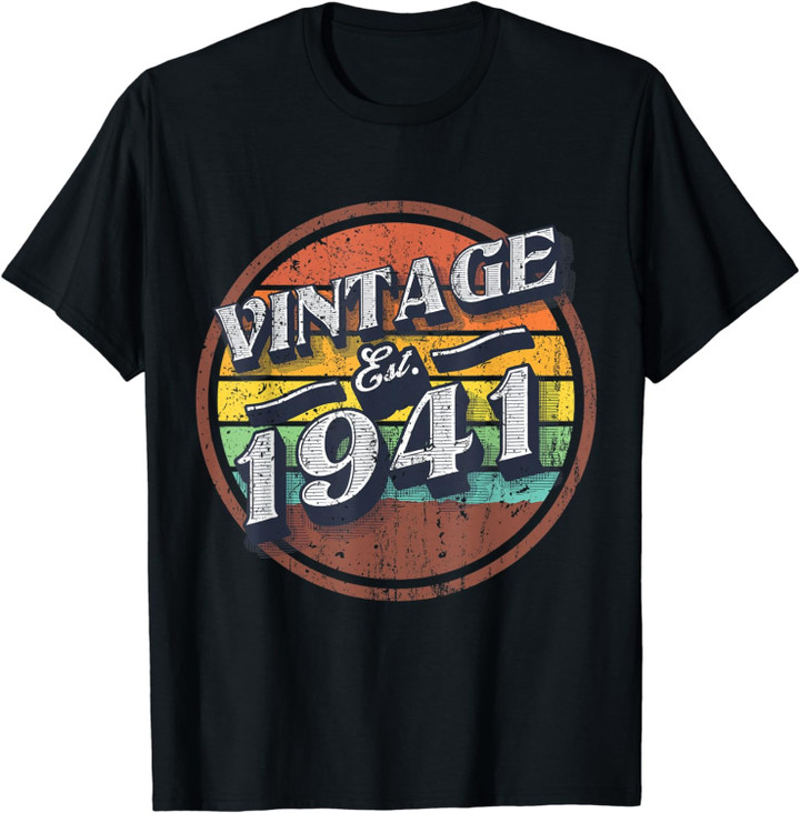 Vintage Established 1941 81st Birthday Party Retro Men T-Shirt