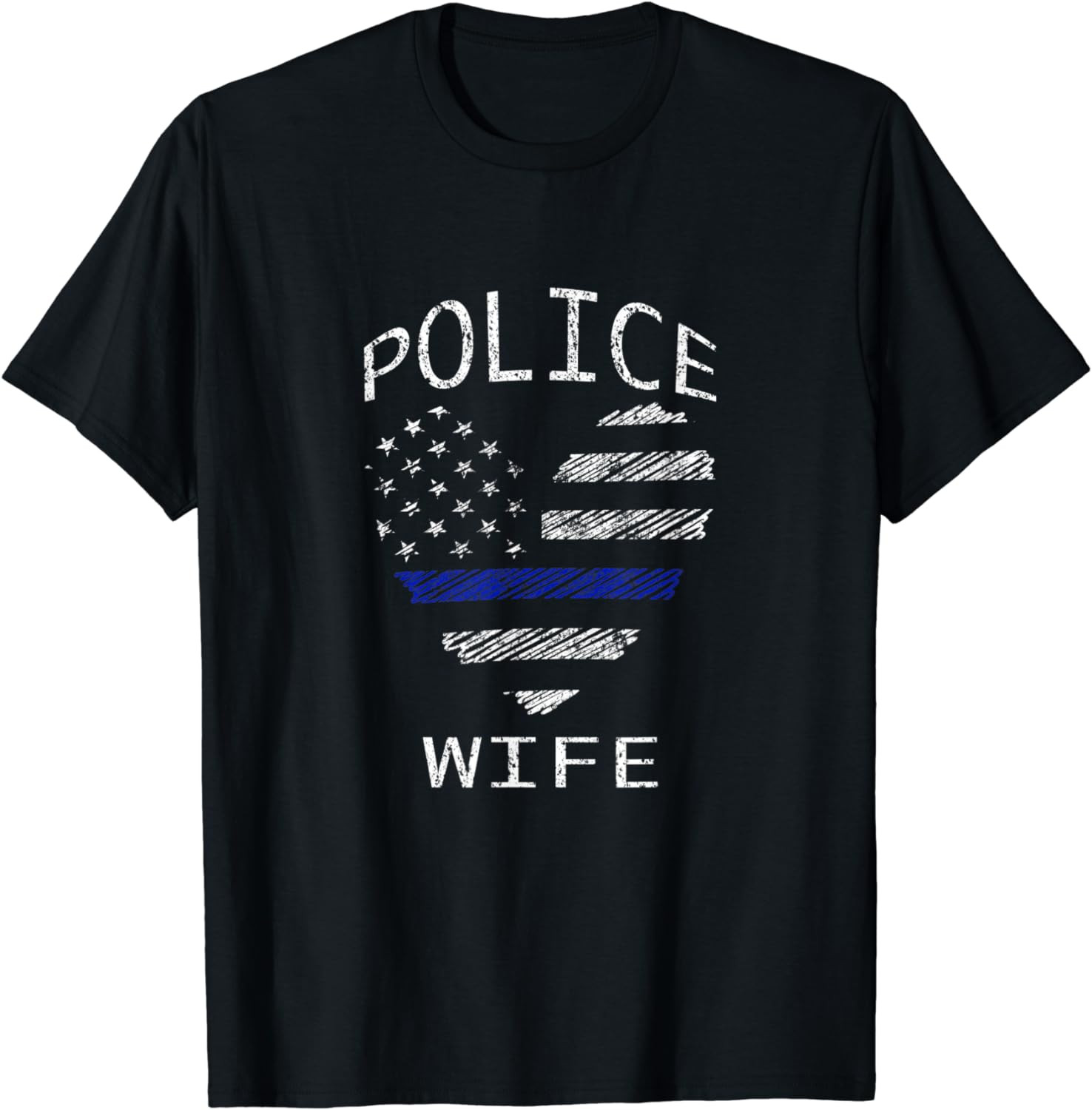 Thin Blue Line Police Wife T-Shirt Law Enforcement Family T
