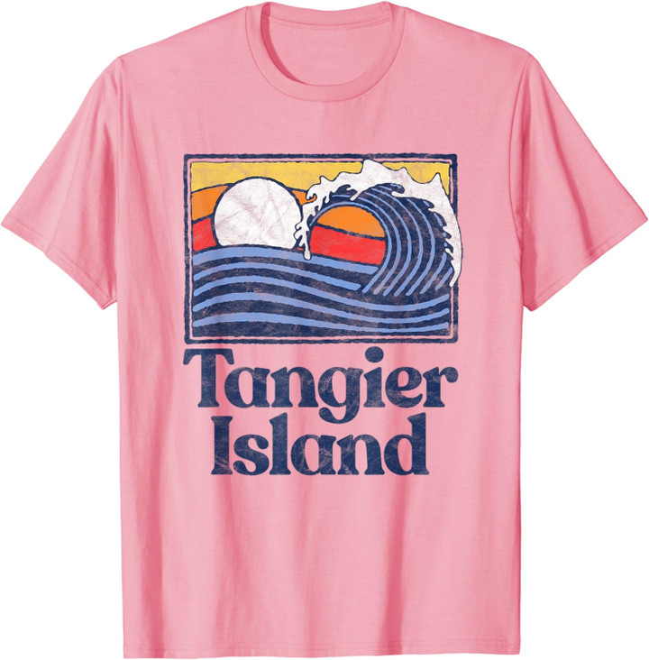 Tangier Island Retro Surfer Vintage Beach & Wave Graphic T-Shirt