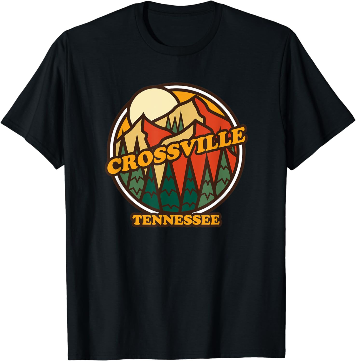 Vintage Crossville, Tennessee Mountain Hiking Souvenir Print T-Shirt