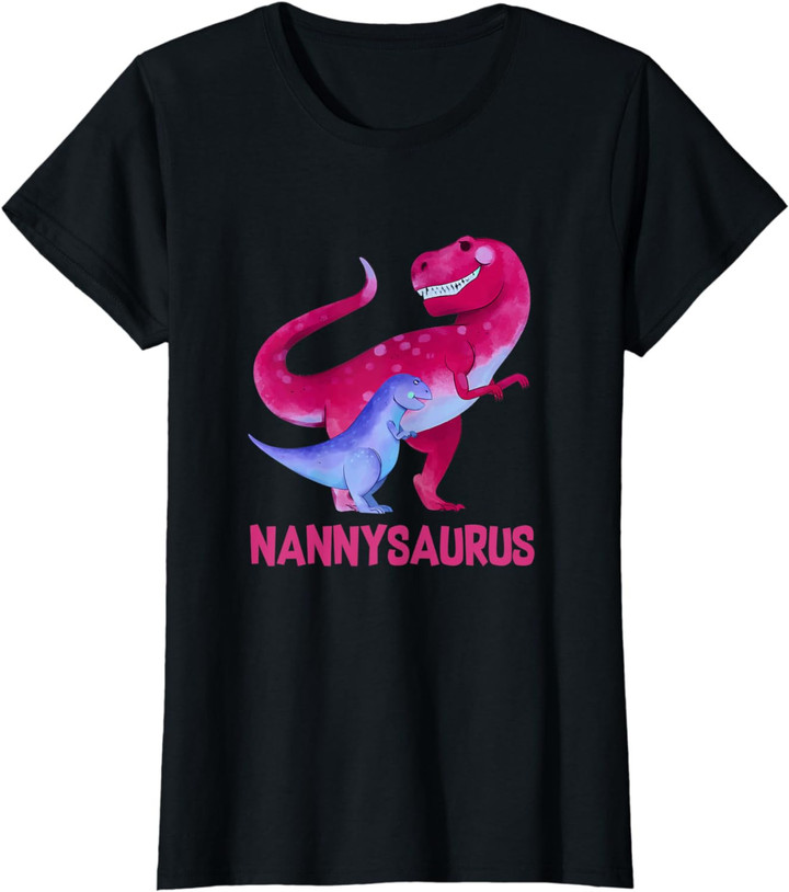 Womens Nannysaurus Cute Nanny Saurus Dinosaur Christmas T-Shirt