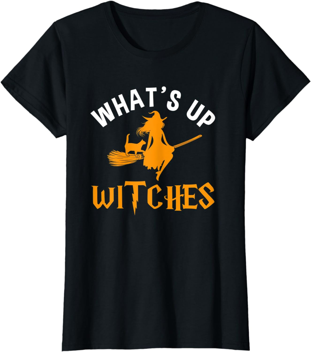 Womens Whats Up Witches Simple Halloween Costume T-Shirt