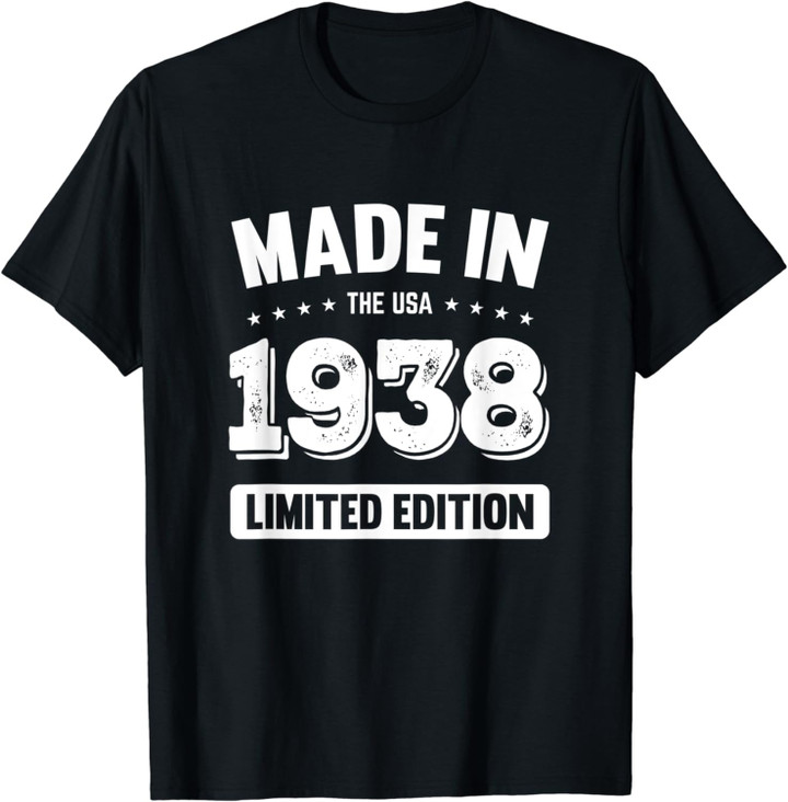 80th Birthday Gift T Shirt - Made In 1938 T-Shirt 1938 Shirt