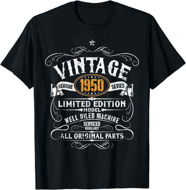 70th Birthday Gift Vintage 1950 Original Parts 70 Year Funny T-Shirt