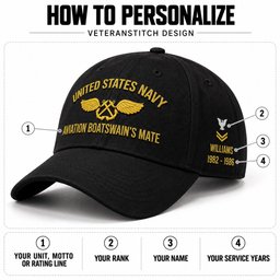 U.S. Navy Aviation Boatswain's Mate (AB) Rating Veteran Embroidered Cap (Gold Thread) - 1607