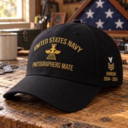 U.S. Navy Photographers Mate (PH) Rating Veteran Embroidered Cap (Gold Thread) - 1670