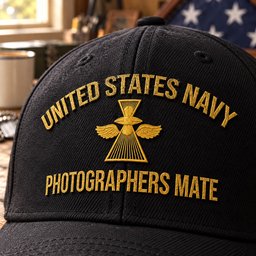U.S. Navy Photographers Mate (PH) Rating Veteran Embroidered Cap (Gold Thread) - 1670