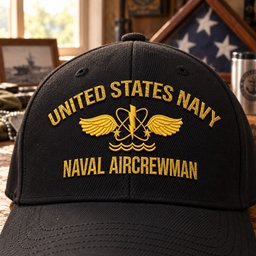 U.S. Navy Naval Aircrewman (AW) Rating Veteran Embroidered Cap (Gold Thread) - 1602