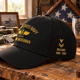 U.S. Navy Naval Aircrewman (AW) Rating Veteran Embroidered Cap (Gold Thread) - 1602