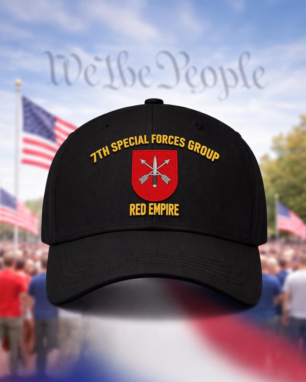 7th Special Forces Group Red Empire Embroidered Cap
