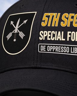 5th Special Forces Group (Airborne) Black Flash Embroidered Cap