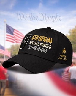 5th Special Forces Group (Airborne) Black Flash Embroidered Cap