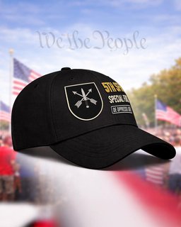 5th Special Forces Group (Airborne) Black Flash Embroidered Cap