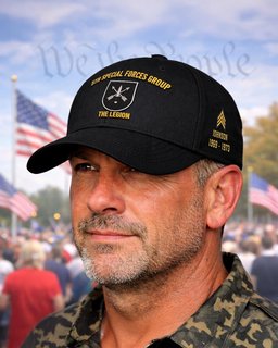 5th Special Forces Group The Legion Black Flash Embroidered Cap