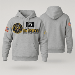 Army POW/MIA - You Are Not Forgotten - Embroidered Veteran Apparel | VeteranStitch - Hoodie Sport Grey 3XL