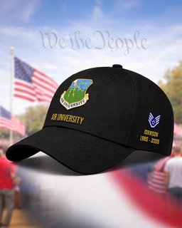 U.S. Air Force Air University Veteran Embroidered Cap - 2783 - Vintage Distressed Cap Black mockup