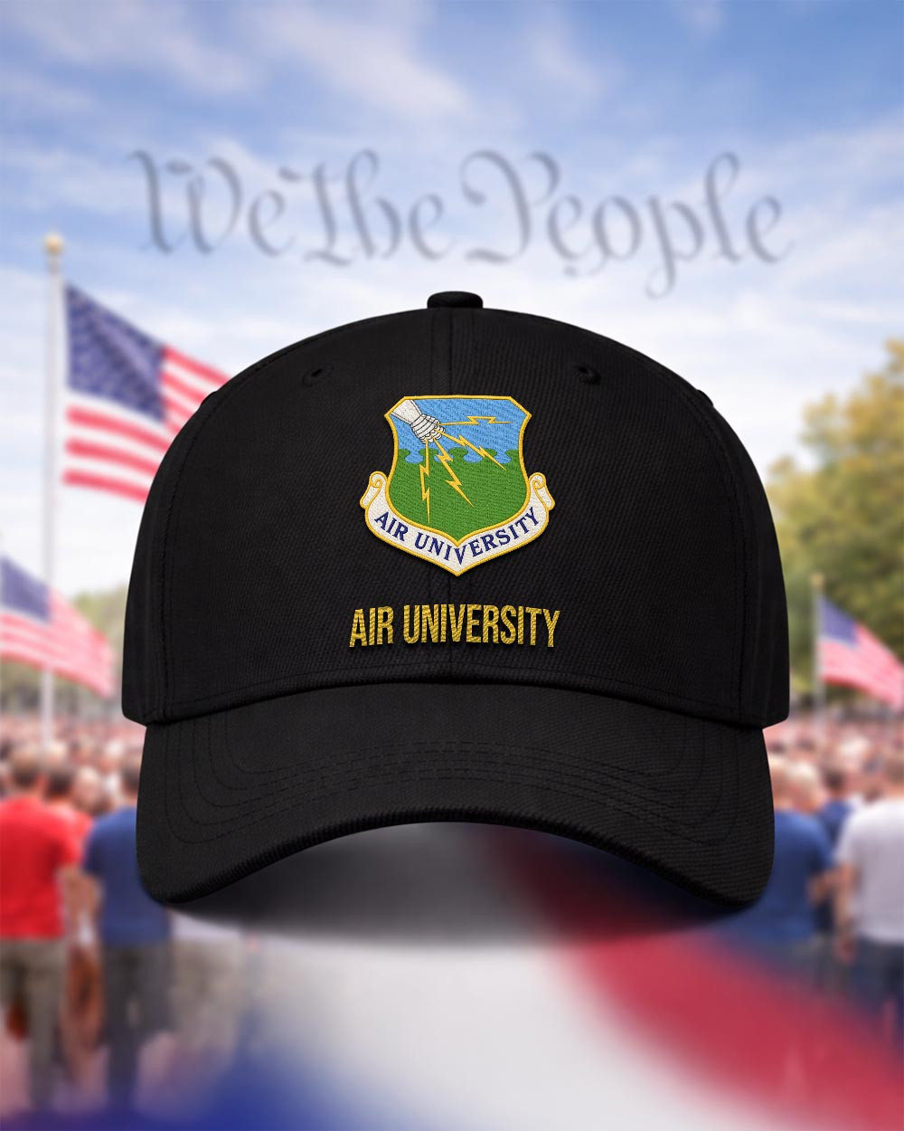 U.S. Air Force Air University Veteran Embroidered Cap - 2783 - Embroidered Classic Cap Black mockup
