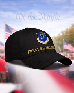 U.S. Air Force Intelligence Command Veteran Embroidered Cap - 2774 - Embroidered Classic Cap Desert Tan mockup