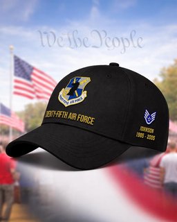 Twenty-Fifth Air Force Veteran Embroidered Cap - 2812 - Vintage Distressed Cap Black mockup
