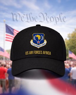 U.S. Air Forces Africa (USAFE-AFAFRICA) Veteran Embroidered Cap - 2816 - Embroidered Classic Cap Black mockup