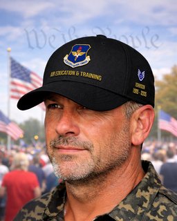 U.S. Air Force Air Education and Training Command (AETC) Veteran Embroidered Cap - 2771 - Embroidered Classic Cap Red mockup