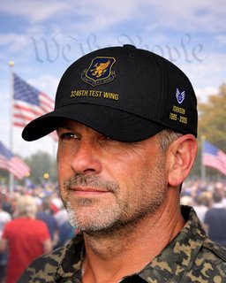 U.S. Air Force 3246th Test Wing Veteran Embroidered Cap - 2770 - Embroidered Classic Cap Red mockup