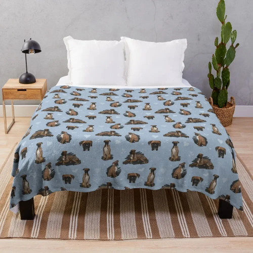 The Boxer Dog Throw Blanket Beach Flannel Fabric for winter Decorative Sofa Blankets