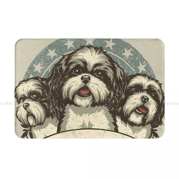Dog Lover Man Bathroom Non-Slip Carpet Shih Tzu Crest Design Living Room Mat Welcome Doormat Floor Decoration Rug