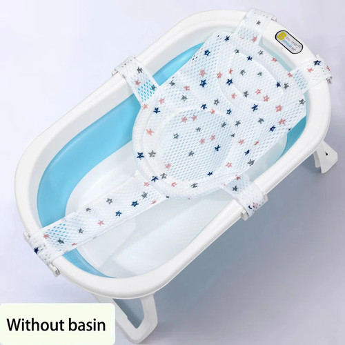 Bathroom newborn bath net suspension mat non-slip baby bath mat length adjustable bathtub bracket baby bath recliner seat