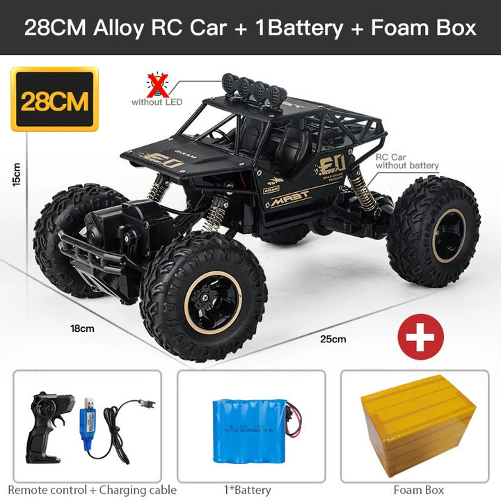ZWN 1:16 4WD RC Car With Led Lights Radio Remote Control Cars Buggy Off-Road Control Trucks Boys Toys for Children