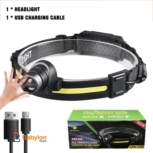 New Sensor Head-mounted LED Headlamp For Fishing, Running, Hiking, Cycling, Camping, Outdoor Recreation