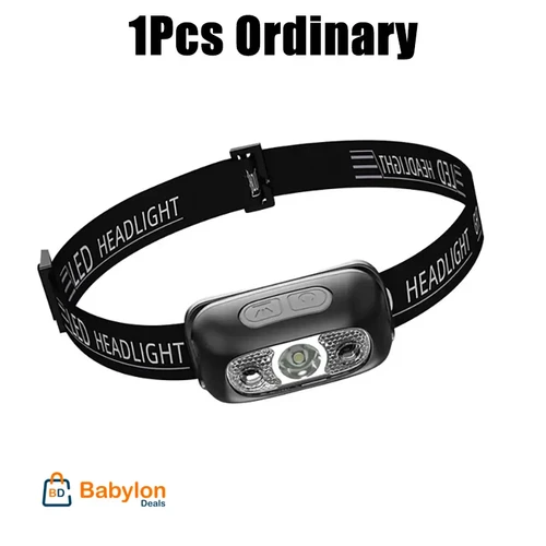 Rechargeable LED Headlamp With Built-in Battery For Camping, Fishing, Hiking, Cycling, Running