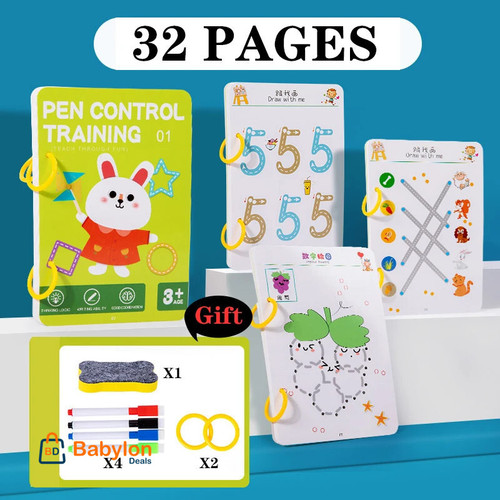 Magical Tracing Workbook Montessori Pen Control Training Book Reusable Magic Practice Copybook Children Drawing Education Books