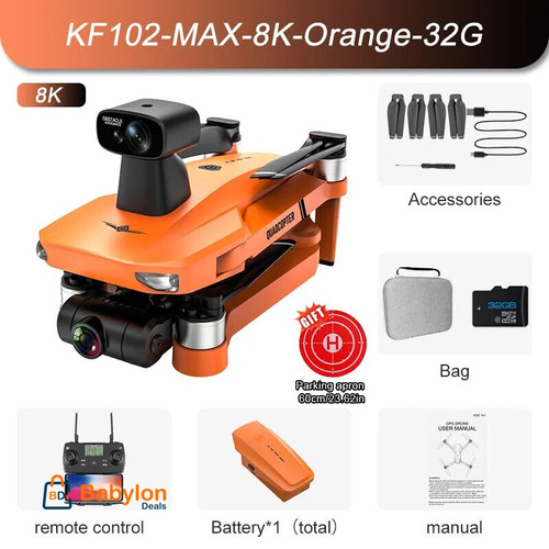 New KF102 GPS Drone 4k Profesional 8K HD Camera 2-Axis Gimbal Anti-Shake Aerial Photography Brushless Foldable Quadcopter