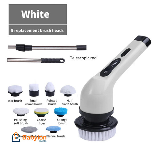 9-in-1 Electric Cleaning Brush Electric Spin Cleaning Scrubber Electric Cleaning Tools Parlour Kitchen Bathroom Cleaning Gadgets